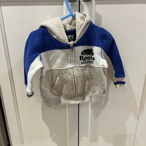 Roots Kids Blue and Gray Hoodie12-18m